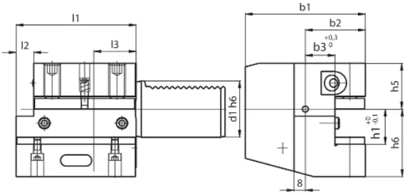 Porte-outil CNC pour système d'outillage de tournage d'alésage, DIN69880 VDI, C1, C2, C3, ChLIGHTVDI30, VDI40, VDI50