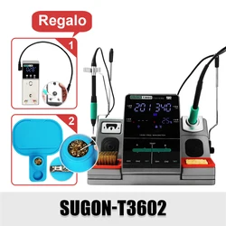 2 in 1 Soldering Station LCD Digital Display Welding Rework Station Soldering Iron Kit Original C210 C115 For SUGON T3602