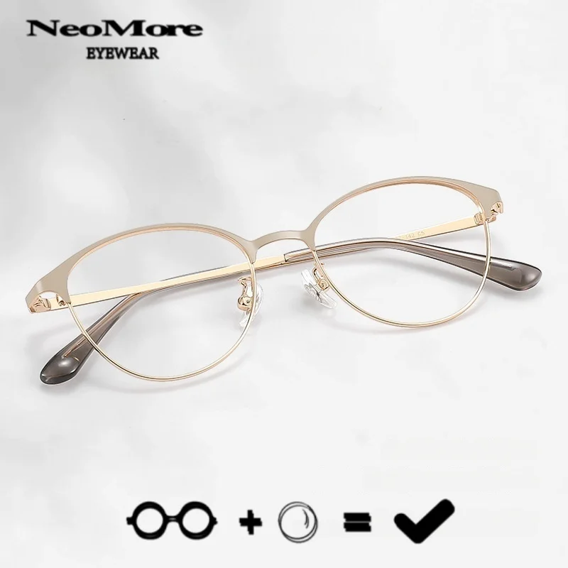 

Fashion Cat Eye Half Frame Glasses Medical Prescription Myopia Hyperopia Presbyopia Eyewear Women Multifocal Progressive Glasses