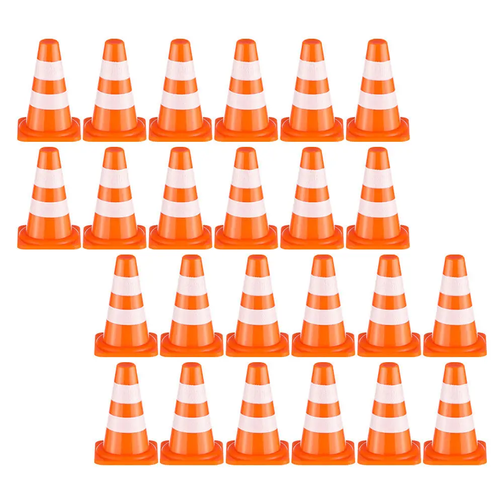 

24Pcs Mini Road Cones Orange Traffic Signs Set for Childrens Interactive Learning Games Family Fun and Pretend Play Scenarios