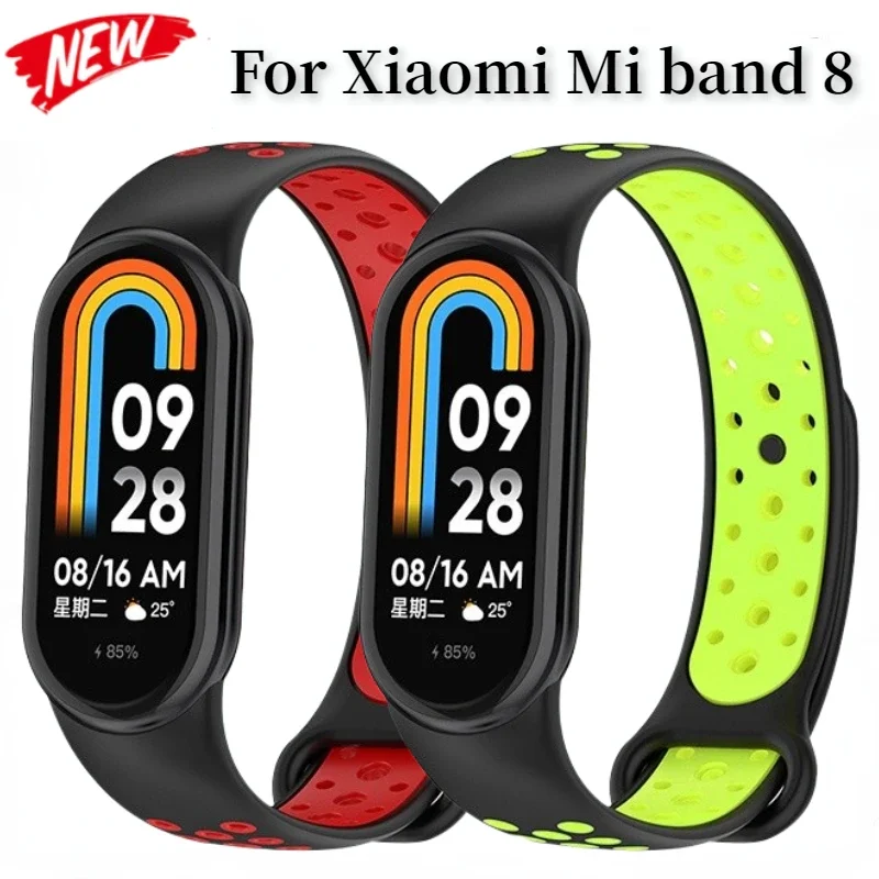 Silicone Strap for Xiaomi Mi Band 8 NFC Soft Sports Smatr Watch Accessory Bracelet Wristband Mi Band 8 Belt Correa Replacement