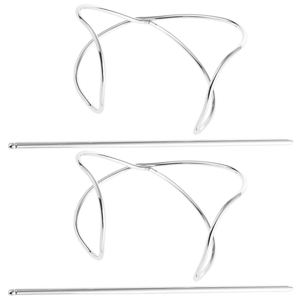

2 Pcs Metal Hairpin for Pins Girls Accessories Little Spirals Headpiece Bun Miss