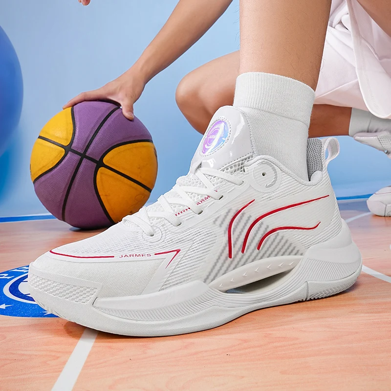 Students high bullet real combat basketball shoes men 2024 new low help cushioned shock wear professional sports shoes