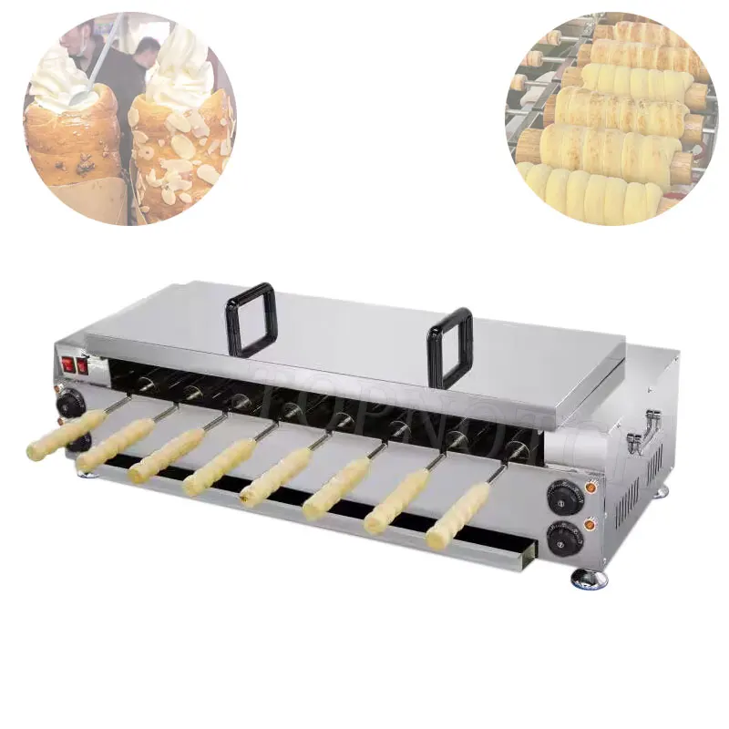 Ice Cream Cone Bread Commercial Kurtos Kalacs Baking Grill Oven Machine Smokeless Electric Hungari Chimney Cake Roll Maker