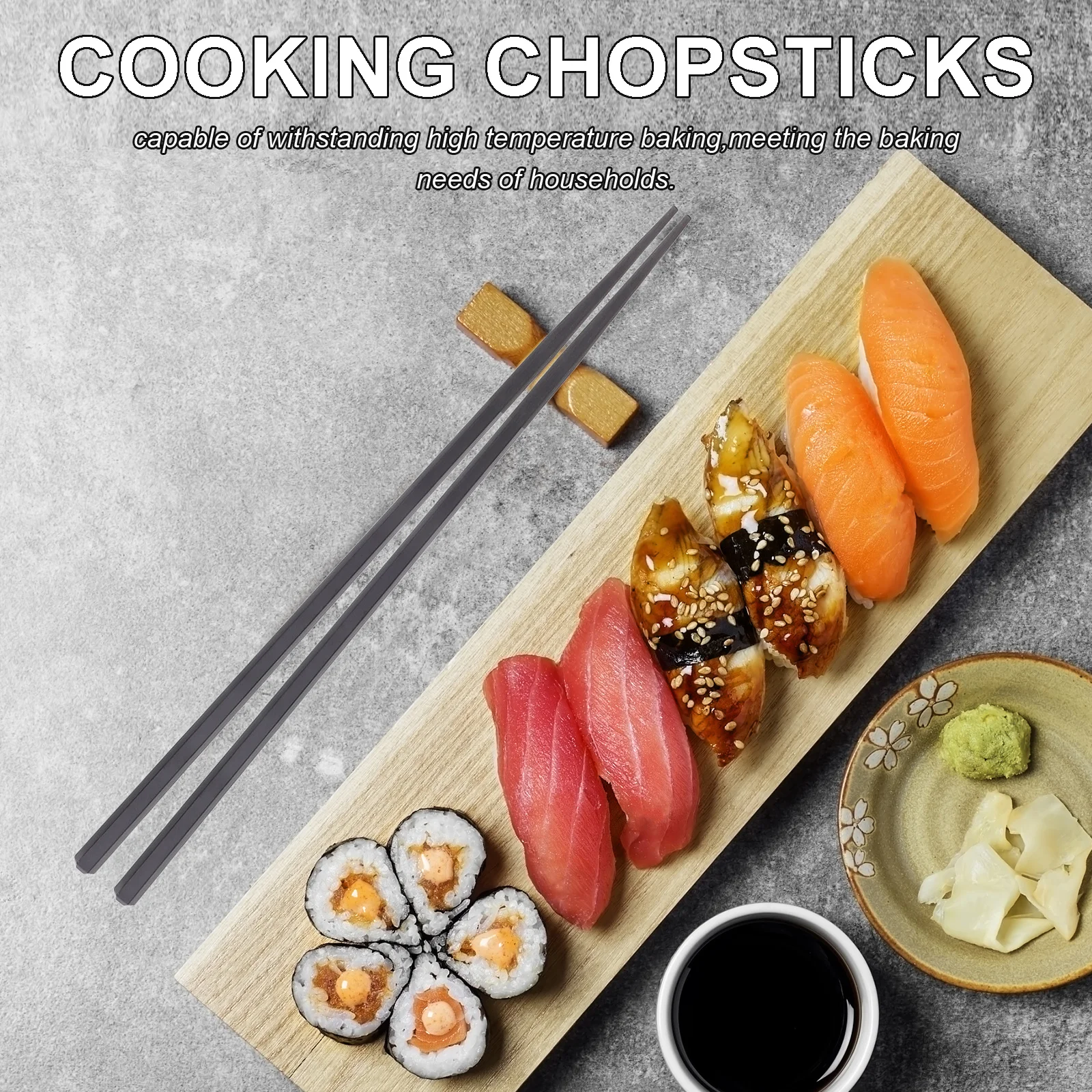 

10pcs Japanese Alloy Chopsticks Long Fiberglass Reusable Non Slip Cooking Chopsticks Set Dishwasher Safe For Adults