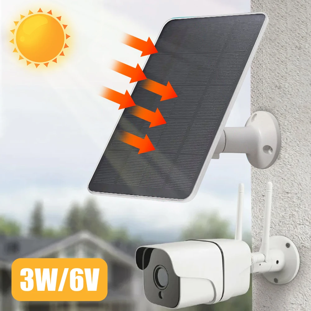 

3W 6V Solar Panel Wall Mount High-Efficiency Solar Panels Waterproof Low-Power Solar Charging Panel For Doorbell Security Camera