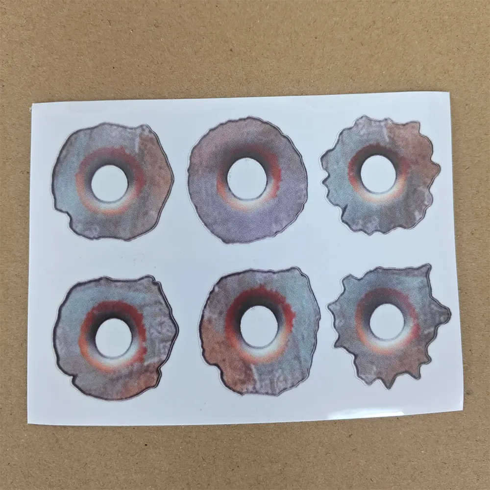 6 Adesivos 3D de Buracos de Bala Enferrujados para Moto, Impermeáveis, para Carenagem de Moto, Tanque de Combustível, DIY, Janela de Carro, Carroceria, Espelho e Vinil