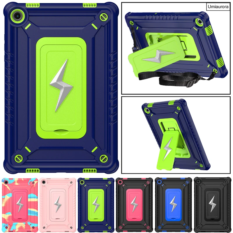 

For Lenovo Tab 10.1 inch 2025 TB311FU TB311XU TB311XC Shockproof Silicon PC Tablet Case Stand Shoulder Strap Armor Cover Funda