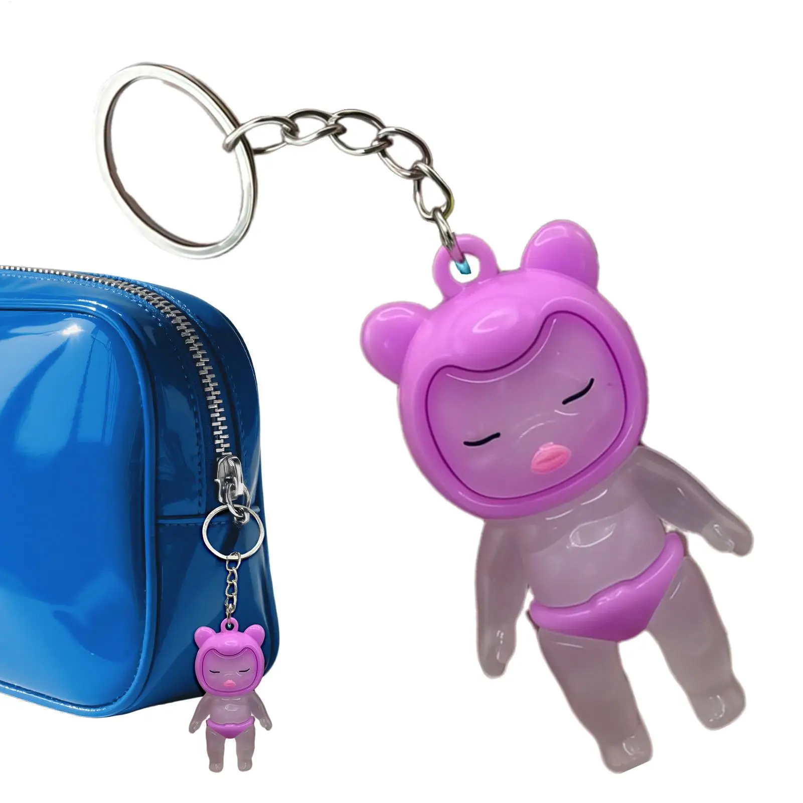 UV Color Changing Keychain, Resin Discoloration Pendant for UV Detection, Cute Purse Charm for Travel Outdoor Commuting