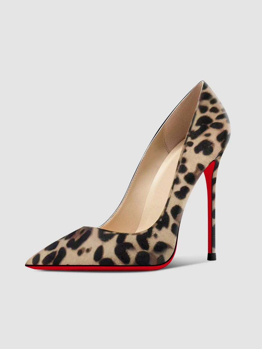 2024 New 12cm Black Ultra High Heels Women's Chop Men's Thin Heels Flirting on Bed Large Sexy Pointed Red Sole Single Shoes