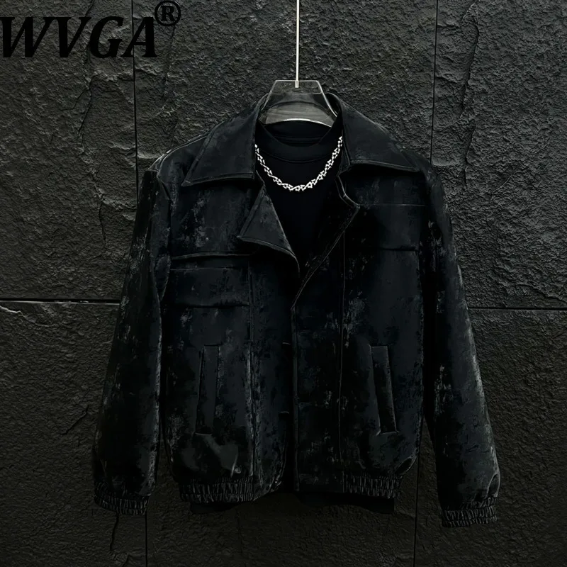 WVGA خريف شتاء جديد رجل الحبر نمط العصرية عاكسة بدوره إلى أسفل طوق جاكيتات المتخصصة شيك عادية مبطن الكتف معاطف W14800 #1