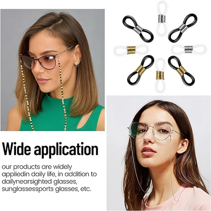 

Y42A-60 Piece Glasses Chain Ends As Shown Silica Gel Glasses Connector Glasses Fixed Chain Ends