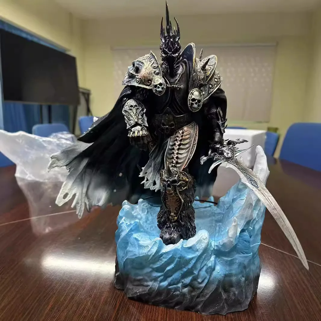 New World Of Warcraft Figure Lich King Action Figures Arthas Menethil Figurine Gk 37cm Pvc Statue Model Doll Toy Christmas Gift