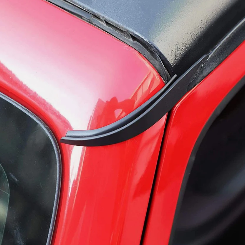 سقف السيارة مزراب المطر تمديد فتحة تحويل مياه الأمطار سيارة الصلب أعلى سقف تدفق ل جيب رانجلر JK 2007-2018 اكسسوارات السيارات #6