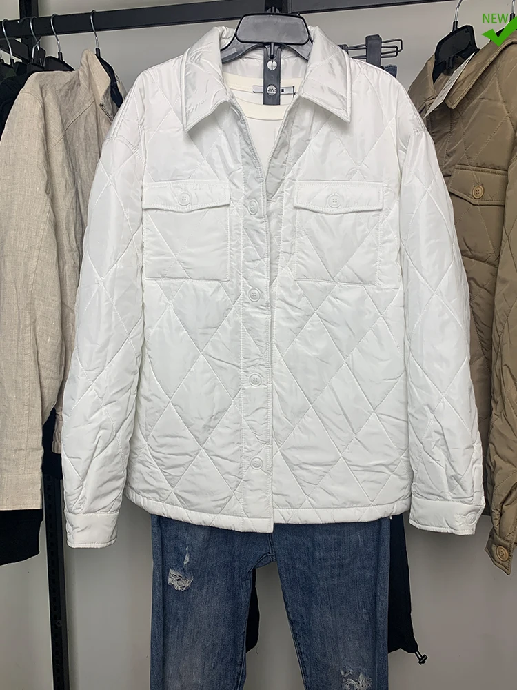 

New Autumn Winter Men's Loose Casual Jaet irt Sle Quilted Cotton irt 342730 030 Simple Design Outerwear Coat