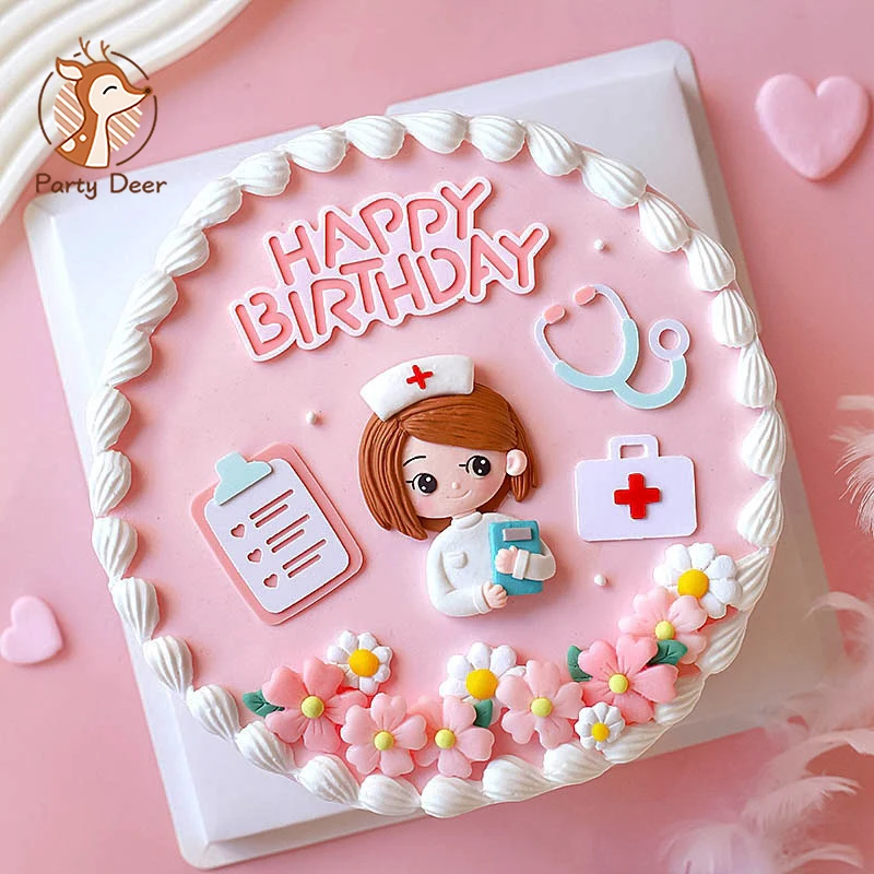 512 Internet Nurse Day Cake Decoration Medicine Box Syringe Nurse Clothe Steangel Burse Doctor Bouquet plug-in card Gifts