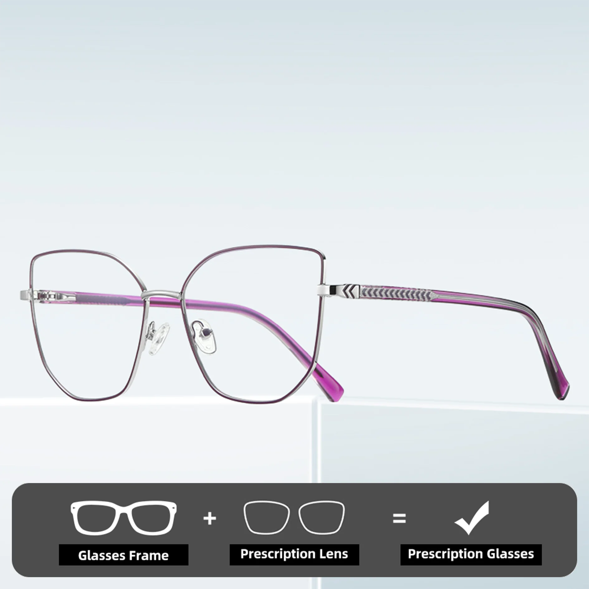 

Очки для чтения Double Legend с защитой от синего света, в большой оправе, в форме кошачьего глаза, для женщин, с пружинными шарнирами, для коррекции близорукости и миопии, по рецепту