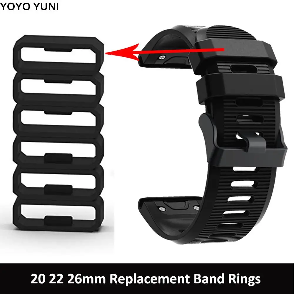 

22mm 26mm Watch Strap Loop Watch Band Holder Soft Silicone Silicone Band Keeper Watch Buckle For Garmin Fenix Watch Band Keeper