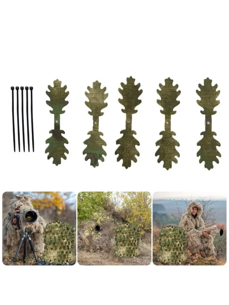 Paquet 5 bandes feuilles camouflage faciles à installer en dissipation des bandes camouflage