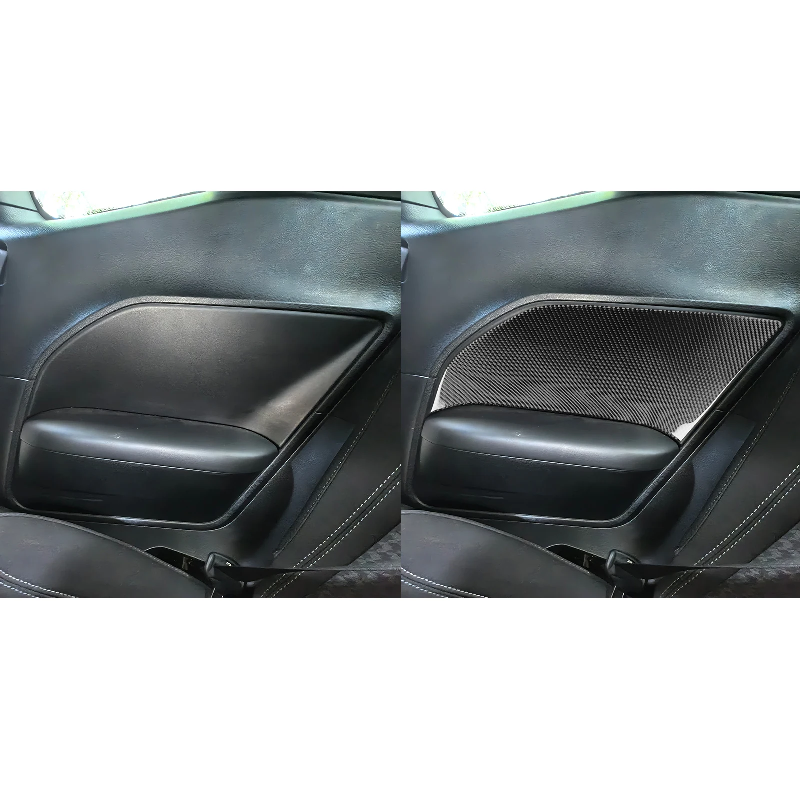 For Dodge Challenger 2015-2022 Carbon Fiber Rear seat armrest side panel Trim Cover Car Interior Accessories Decorative Stickers