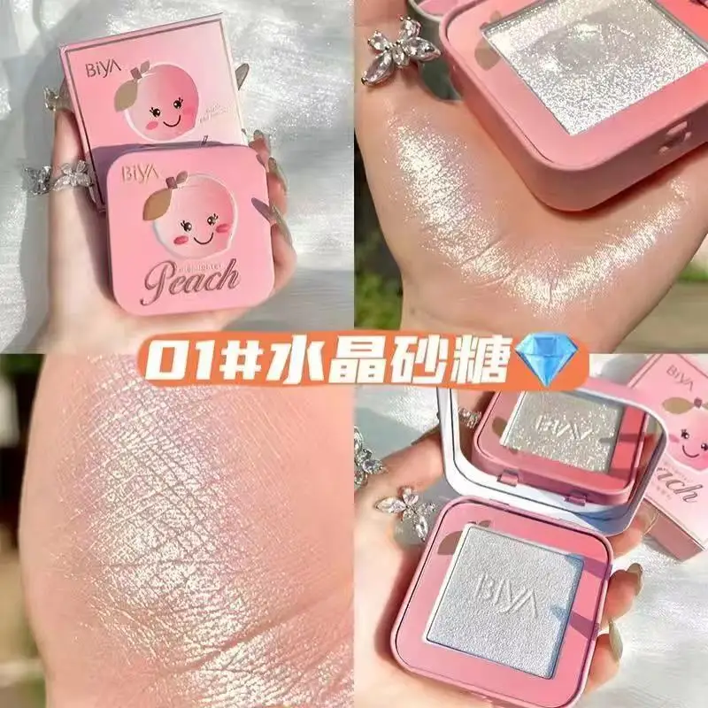 Peach Highlight Powder Diamond Glitter Pearlescent Face Contour 3D Brighten Mashed Potatoes Trimming Natural Color Korean Makeup