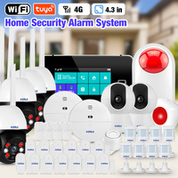 KERUI 4.3 Inch Touch Screen Home Alarm System Wireless 4G Burglar Alarm WiFi GSM Tuya Smart Life Security Alarm Kit G64B 433mhz