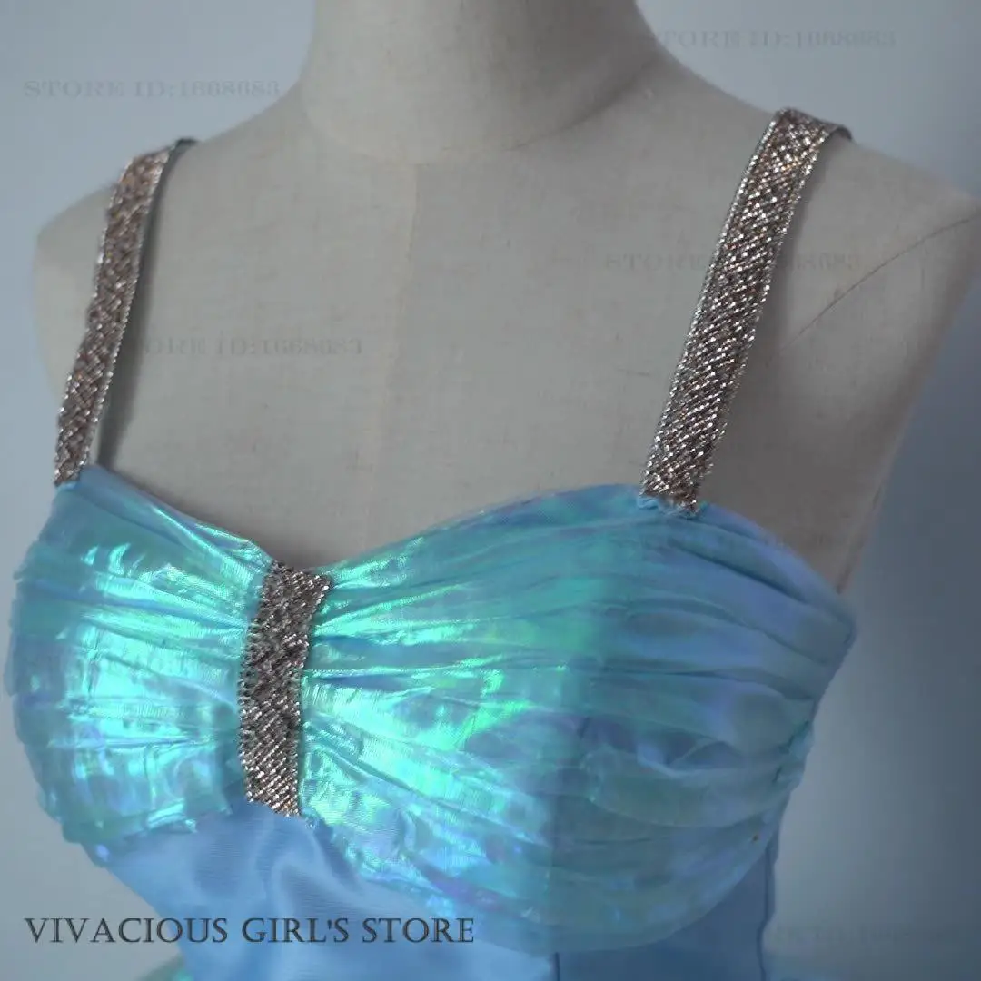 Vestido de festa de noite de tule de fada senhora bar mitzvah vestido de baile de aniversário vestido de banquete sexy suspensórios sereia vestido de saia inchada