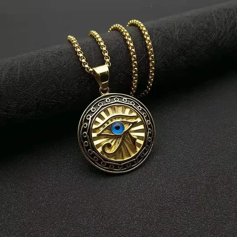 What Ancient Egyptian Eye of Horus Eagle Headed God Pendant Eye of God Necklace for Men Vintage Amulet Jewelry Gift