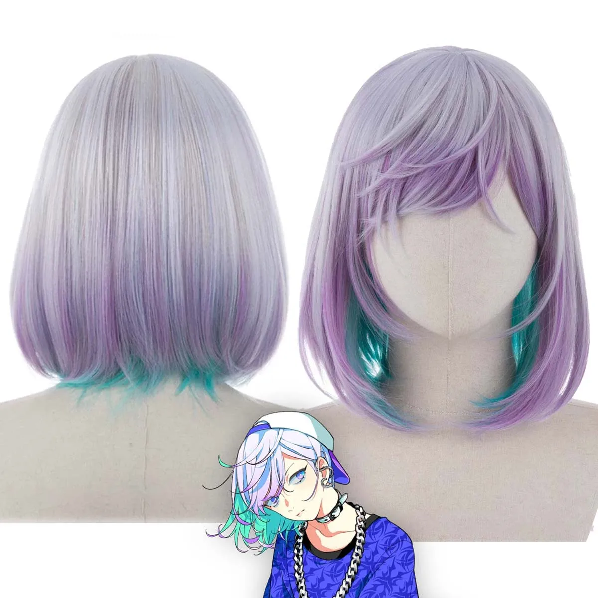 Короткий фиолетовый термостойкий парик из синтетических волос Anime Paradox Live Cosplay KANATA MC:NAYUTA