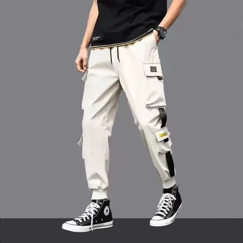 

Autumn Winter New Korean Vintage Harajuku Trousers Men Sport All Match Loose Male Clothes Patchwork Y2K Casual Men's Cargo Pants