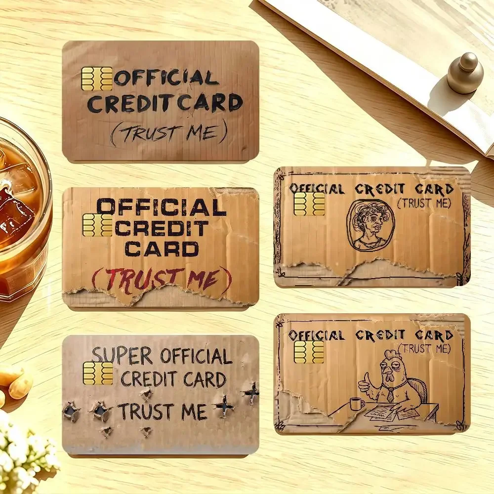 Parody Official Funny Credit Card Public Transportation Cards Sticker Waterproof Card Face Decoration 4PCS