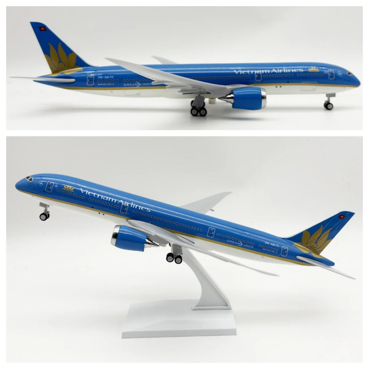 Modèle d'avion B787 du Vietnam de 30 cm, kit de modélisme pour adultes, modèle d'avion en résine moulée sous pression avec support d'affichage pour collection de cadeaux d'aviation