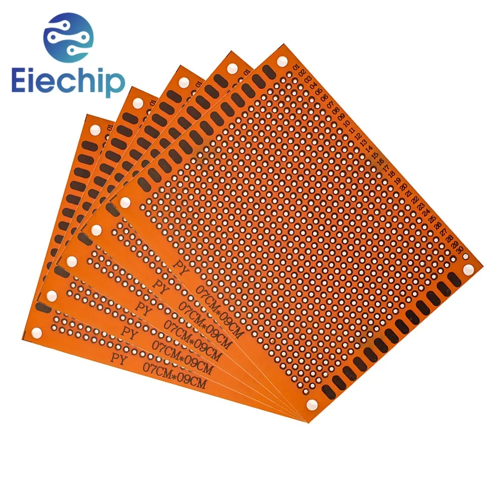 10pcs PCB Universal Board Single Side Yellow 5*7CM,7 X 9Cm,PCB Board Prototype Perforated Grid Board Kit, for DIY Soldering