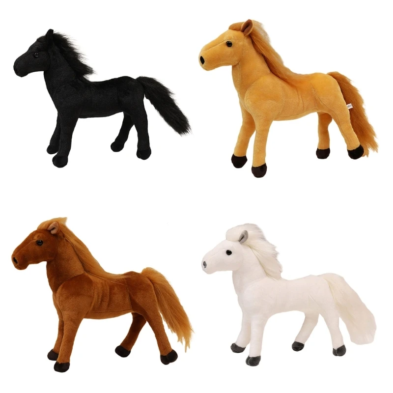 

97BE 30cm Realistic Horses Children Appease Horses House Sofa Decors