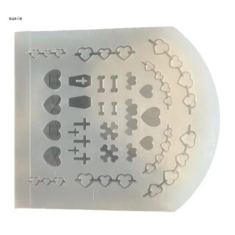 X7YA Stampo epossidico con sabbia liquida Stampo in silicone creativo per forniture gioielli artigianali in argilla