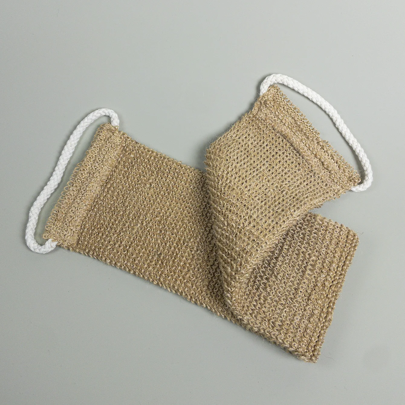 جهاز تنظيف الظهر لتقشير الجوت الطبيعي، قطعة واحدة من مقابض القطن الشديدة وحزام حمام قوي للتنظيف العميق #1