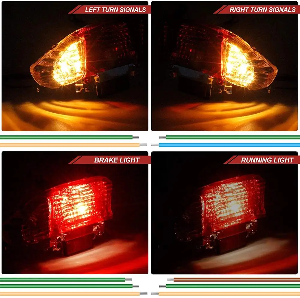 Scooter Motorcycle Tail Light Rear Brake Turn Signals Taillight Compatible For GY650cc 125cc 150cc Lighting Group