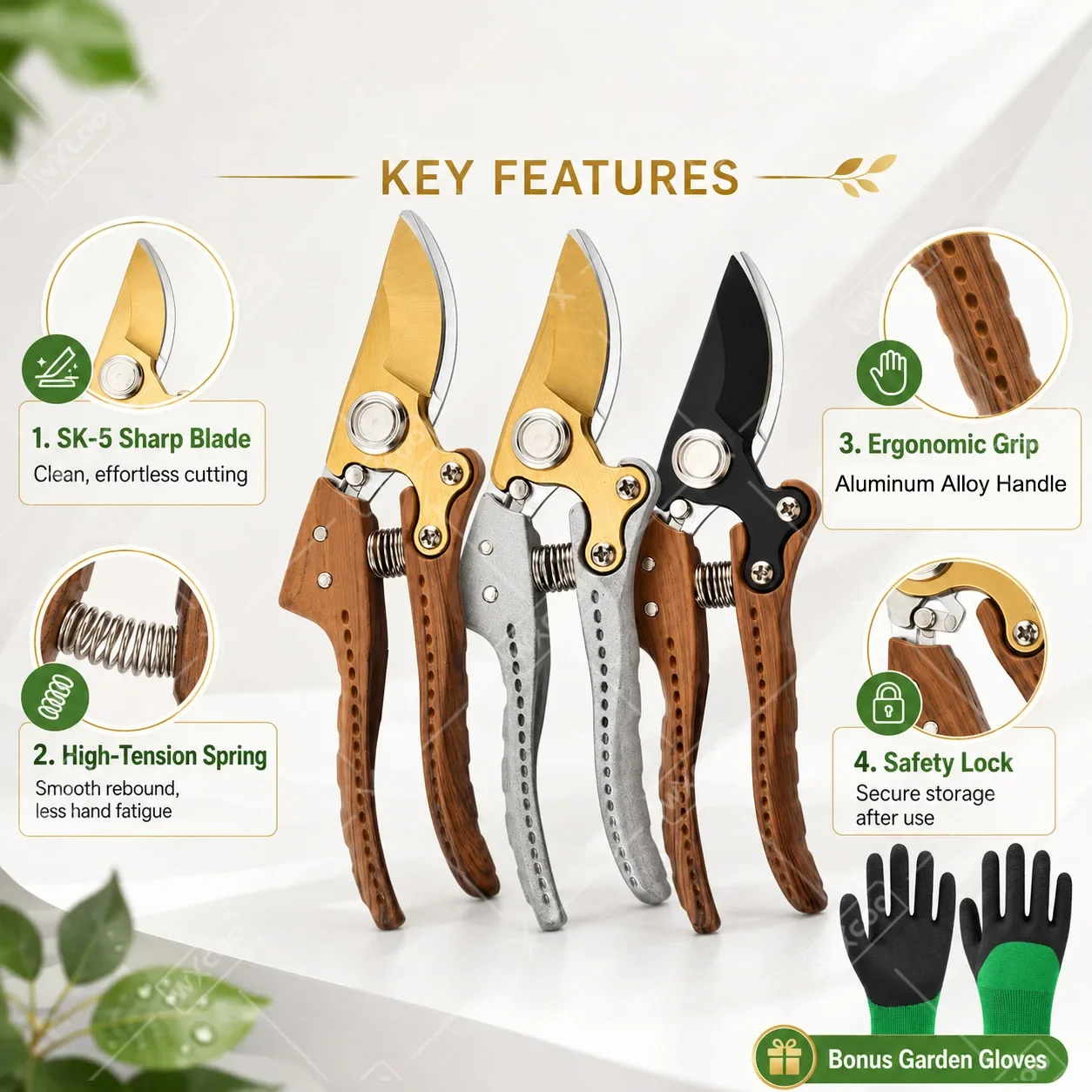 Multifunctional Garden Pruner Pruning Shears Pruning Scissors Labor-saving Scissors for Gardening Garden Bonsai Tools Plants