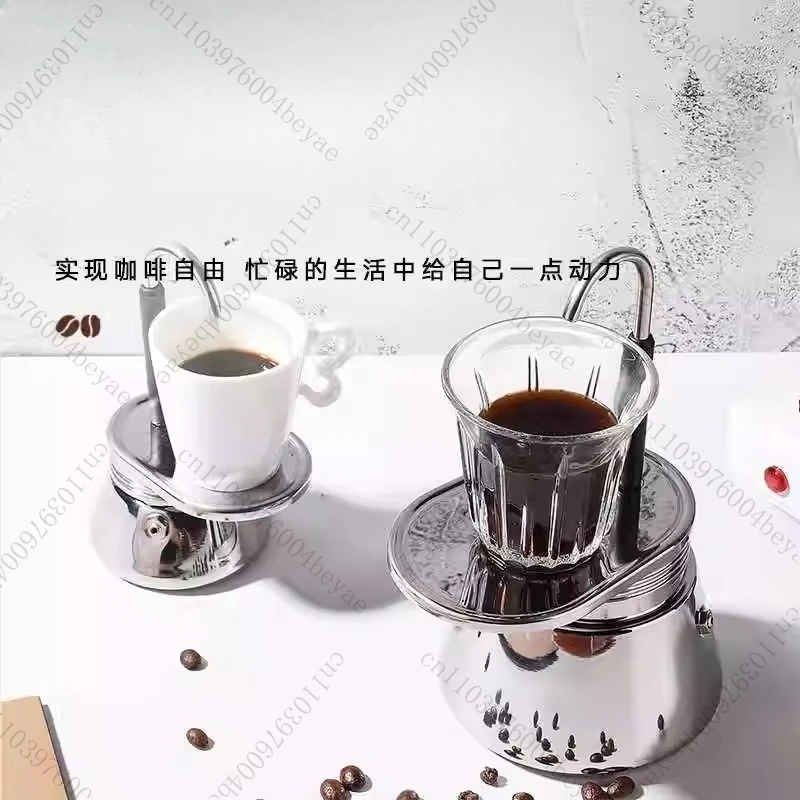 Single/Double Tube Espresso Maker Easy To Operate & Quick Cleanup Pot Coffee Machine Maker 1/2/4 Cups