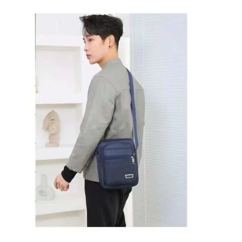 Herren-Umhängetasche, Wasserdichte und Verschleißfeste Geldbörse, Modischer Multi-Reißverschluss-Rucksack, Geschäftsreise-Schultertasche – Detail 20