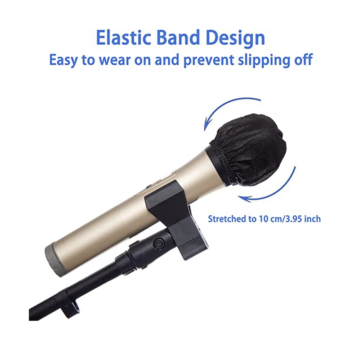 400PCS Disposable Microphone Covers Individually Packaged, Suitable for Most Handheld Microphones, Non-Woven, Black