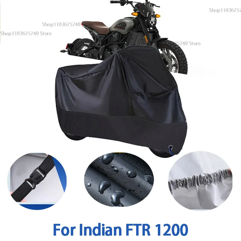 

Motorcycle Full Covers For Indian FTR 1200 Car Outdoors Sun Protection Dust No Ear Thickened Oxford Clothcover Accessories