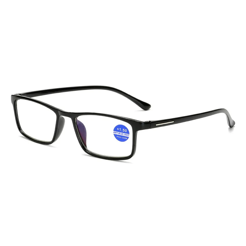 SHONEMES occhiali da lettura Anti luce blu TR90 Frame Square presbiopia occhiali da vista diottrie + 1 1.5 2 3.5 4 per uomo donna