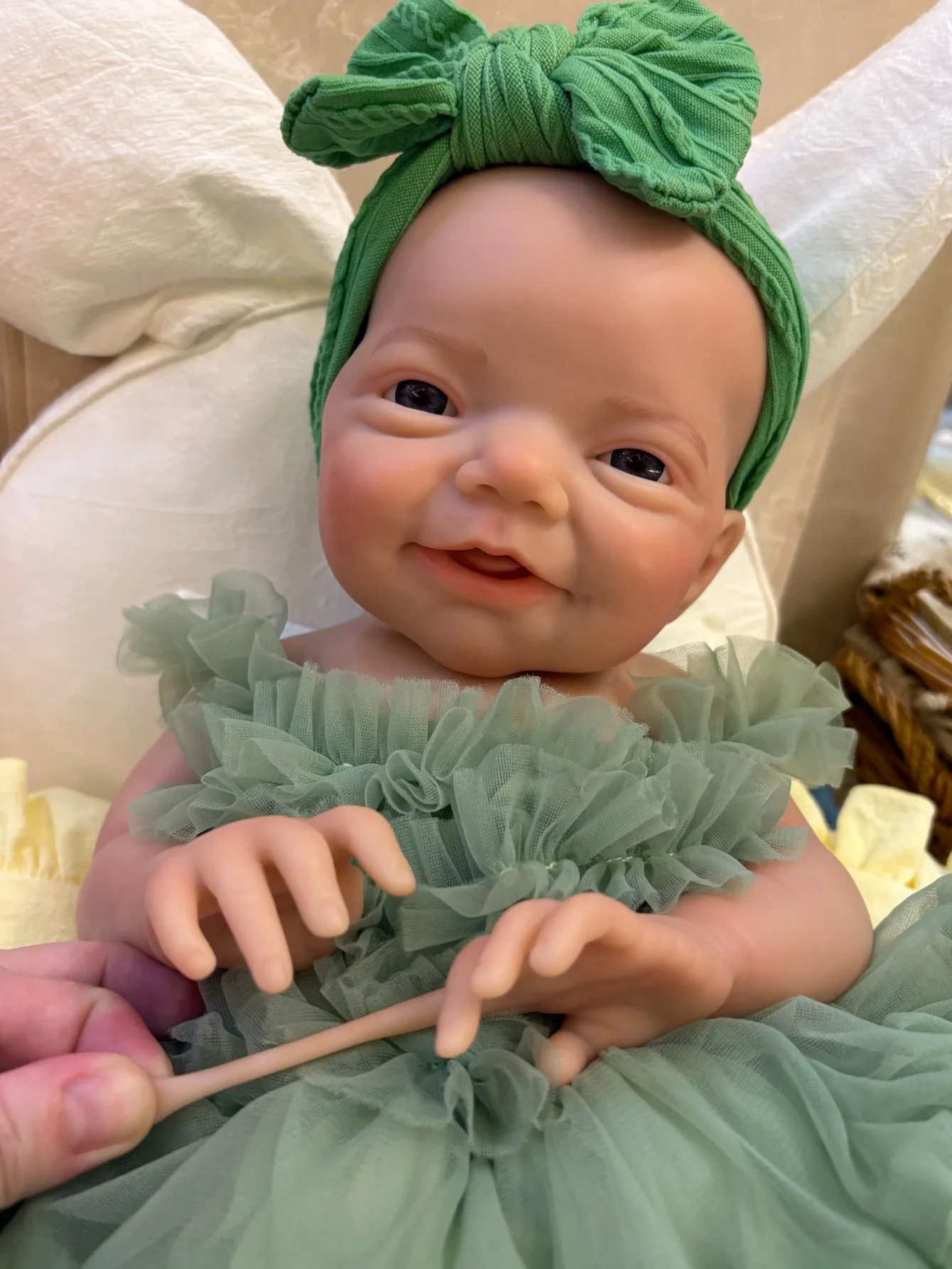 

18 inch Handmade Soft Silicone Bebe Newborn Baby Doll Soft Touch 3D Painted Skin Reborn Girl For Children Birthday Gifts