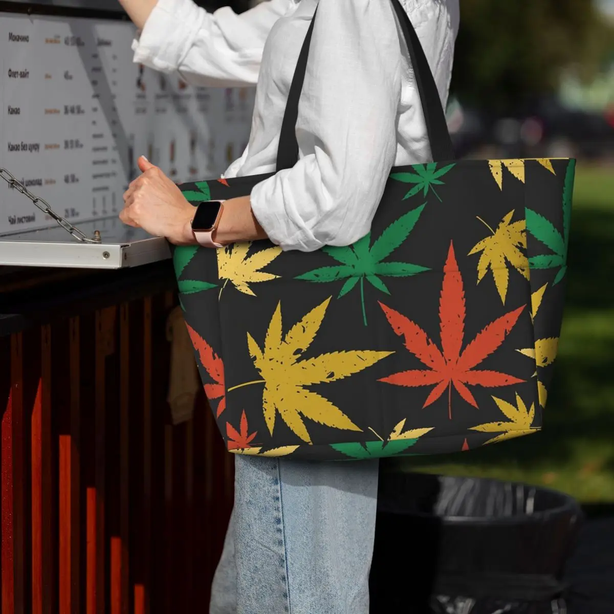 

Cannabis Seamless Beach Tote Bag Sport Gym Yoga Duffle Large Tote Bag Women Travel Bag Fitness bag