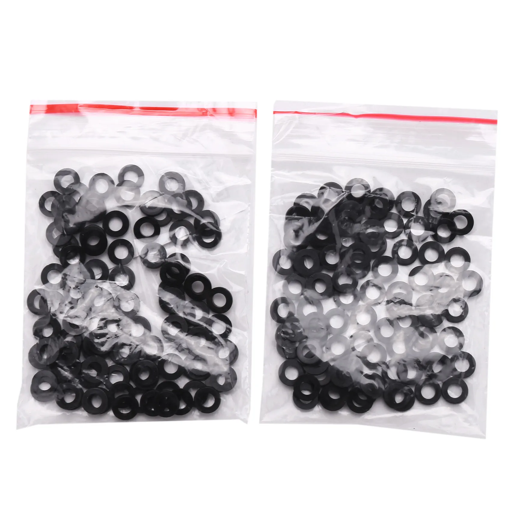 M3 x 6mm x 1mm nilon datar insulasi mesin cuci gasket spacer Hitam 200PCS