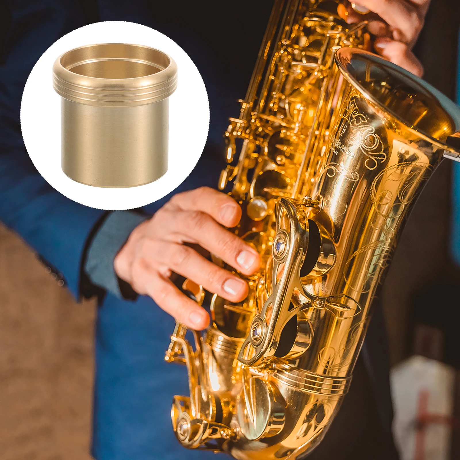 

Saxophone Bent Neck Socket Replacement Part Tenor Bend Hoop Fastener Stabilizer Parts Brass Metal