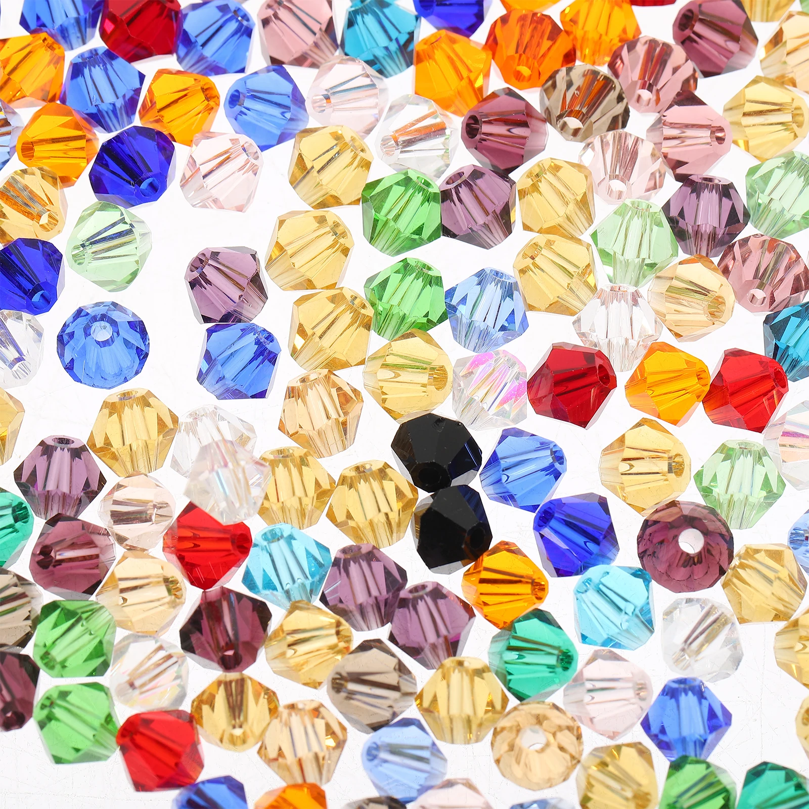 

280pcs Rhombus Beads Crystal Glass 6MM Colorful DIY Jewelry Accessories for Bracelets Earrings Necklace Making Crafts
