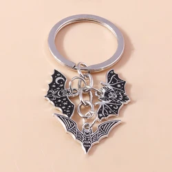 Fashion Alloy Metal Bat Keychain Halloween keyring Pendants for Men Women Key Holder Handbag Charms DIY Halloween Jewelry Gifts