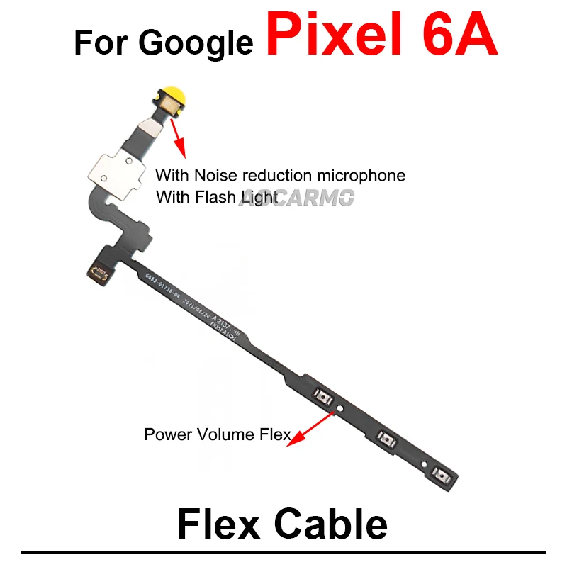 Power Volume Buttons Flex With Flash Light Flex Cable For Google Pixel 7A 6A Replacement Part
